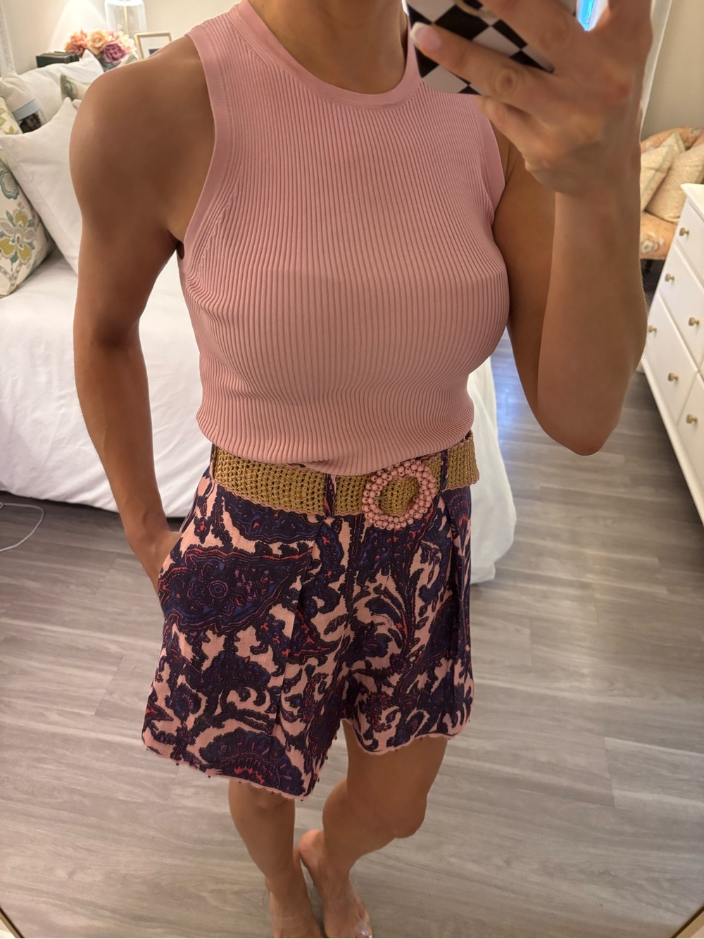 🌸 Zimmermann Tiggy Tuck Short & Ribbed Tank Set — Lilac/Pink Paisley 🌸 - Picture 5 of 13